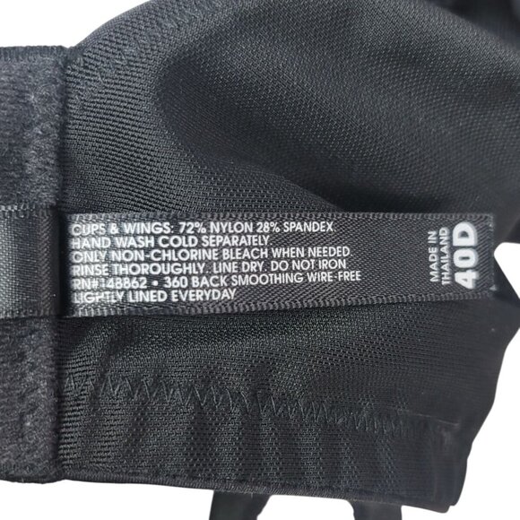 Torrid Curve Dream Wire Free Bra Black 40D Full Coverage Adj Strap Seamless Cup - Picture 10 of 10